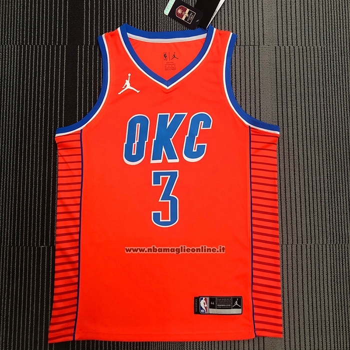 Maglia Oklahoma City Thunder Chris Paul #3 Statement 2021 Arancione